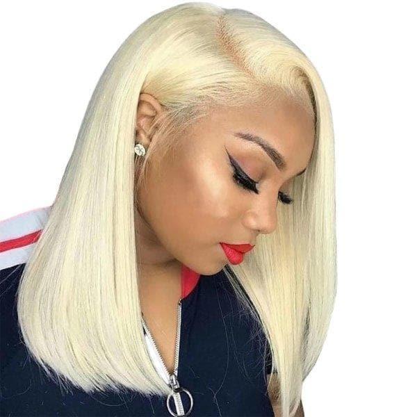 BAISI Bob blonde ou noir Perruque Lisse Straight Bob Lace frontal En 100% Cheveux Humains