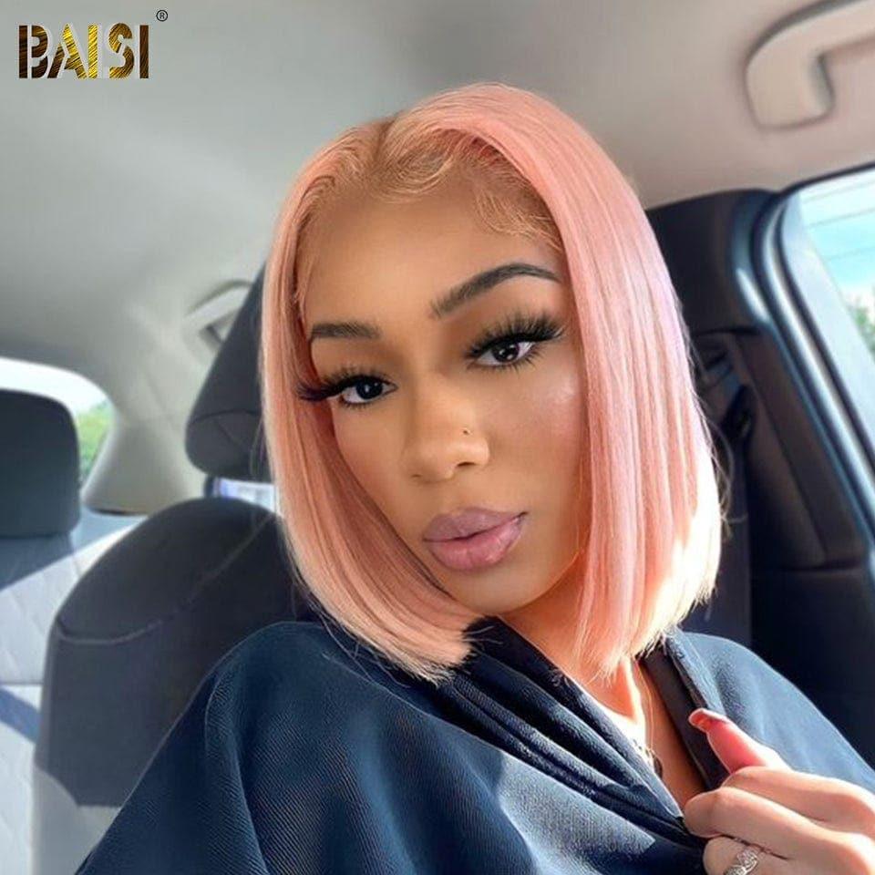 BAISI Lace Frontal Perruque Carrée En Couleur