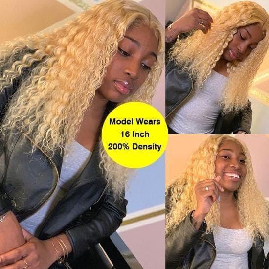 BAISI Bob Perruque Bouclée Deep Wave 13X4 Frontale 14 pouces 69€ 100% Cheveux Humains