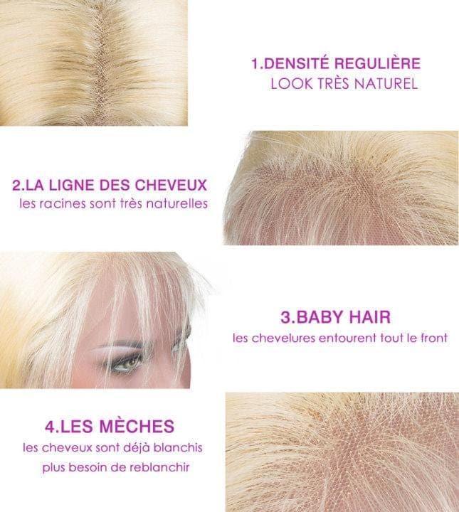 BAISI #613 T-Part Lace Frontal Perruque Blonde Bouclée Body Wave Avec Transparent lace 13x1x6