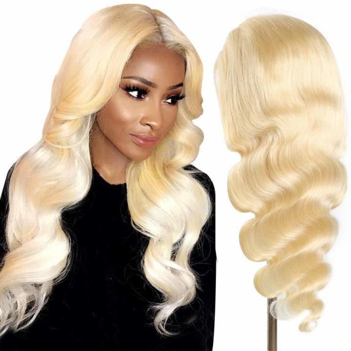 BAISI #613 T-Part Lace Frontal Perruque Blonde Bouclée Body Wave Avec Transparent lace 13x1x6
