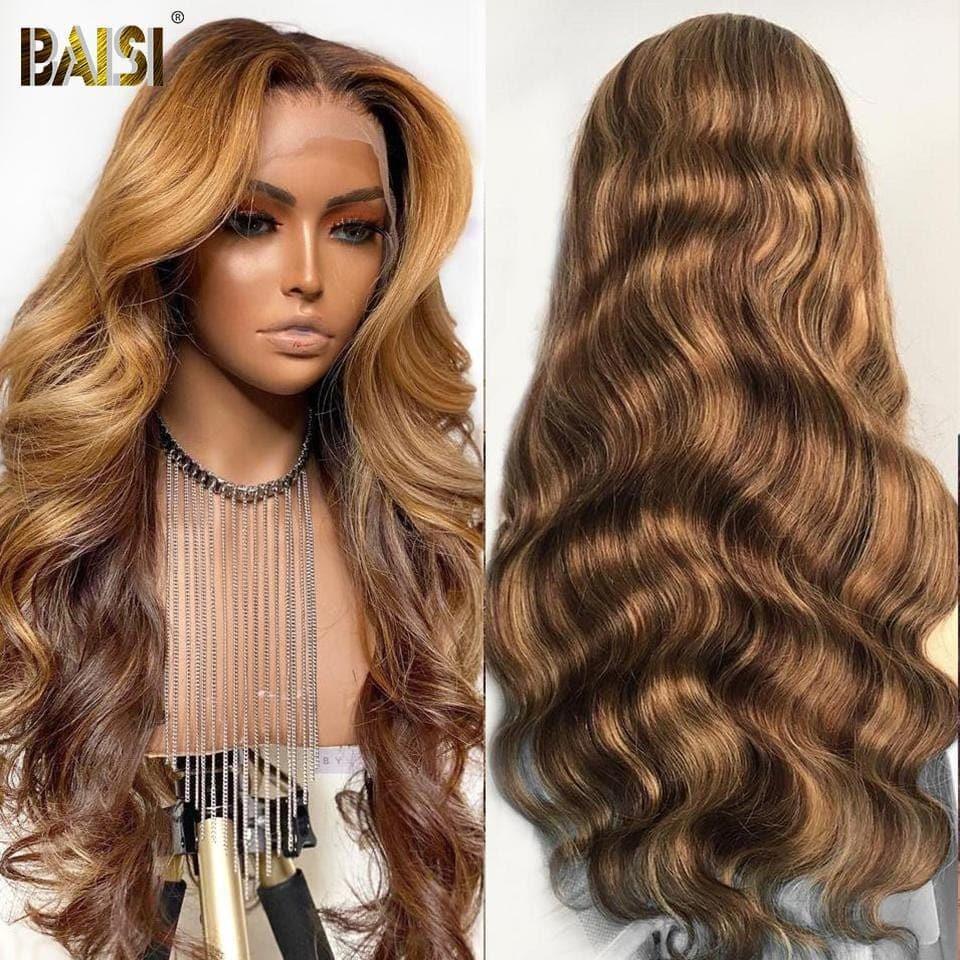 BAISI 13x4 Frontal Lace Perruque Body Wave En Couleur Mixed #4MIX#27
