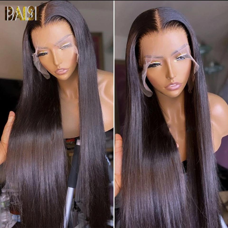 BAISI 13*4 HD Frontal Lace Perruque Lisse Ou Body Wave Noir Disponible à Partir de 20Pouces Très Classe en 100% En Cheveux Humains