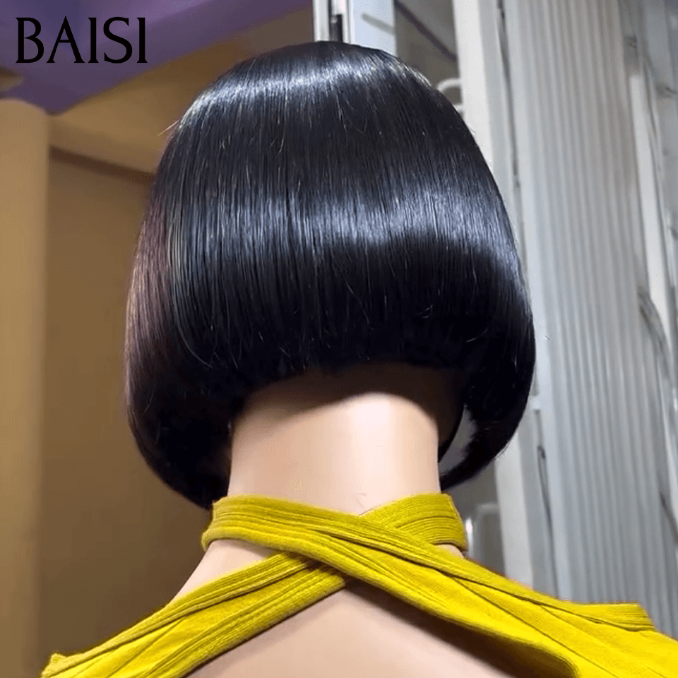 BAISI 13x4 Frontale Lace Perruque 16 Pouces En Couleur Brun avec Racine Noir  1BT27#1B#  148€ ou 10Pouces Marron 138€coupe personnalisée boucles voluminieux  ou 2X6 lace 8 Pouces 78€ BOB Vietnam Hair 300% densité plus de 20 ans d' utilisations