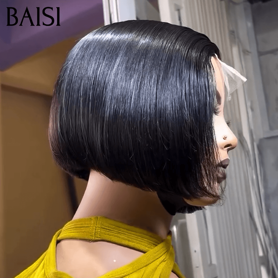 BAISI 13x4 Frontale Lace Perruque 16 Pouces En Couleur Brun avec Racine Noir  1BT27#1B#  148€ ou 10Pouces Marron 138€coupe personnalisée boucles voluminieux  ou 2X6 lace 8 Pouces 78€ BOB Vietnam Hair 300% densité plus de 20 ans d' utilisations
