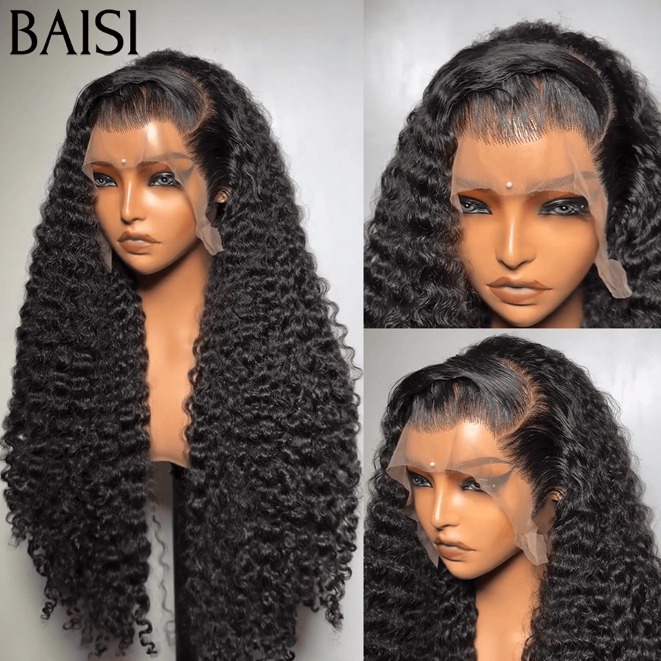 Parrucca a onda sciolta con chiusura 4x4 BAISI 100% capelli umani brasiliani capelli indiani di buona qualità