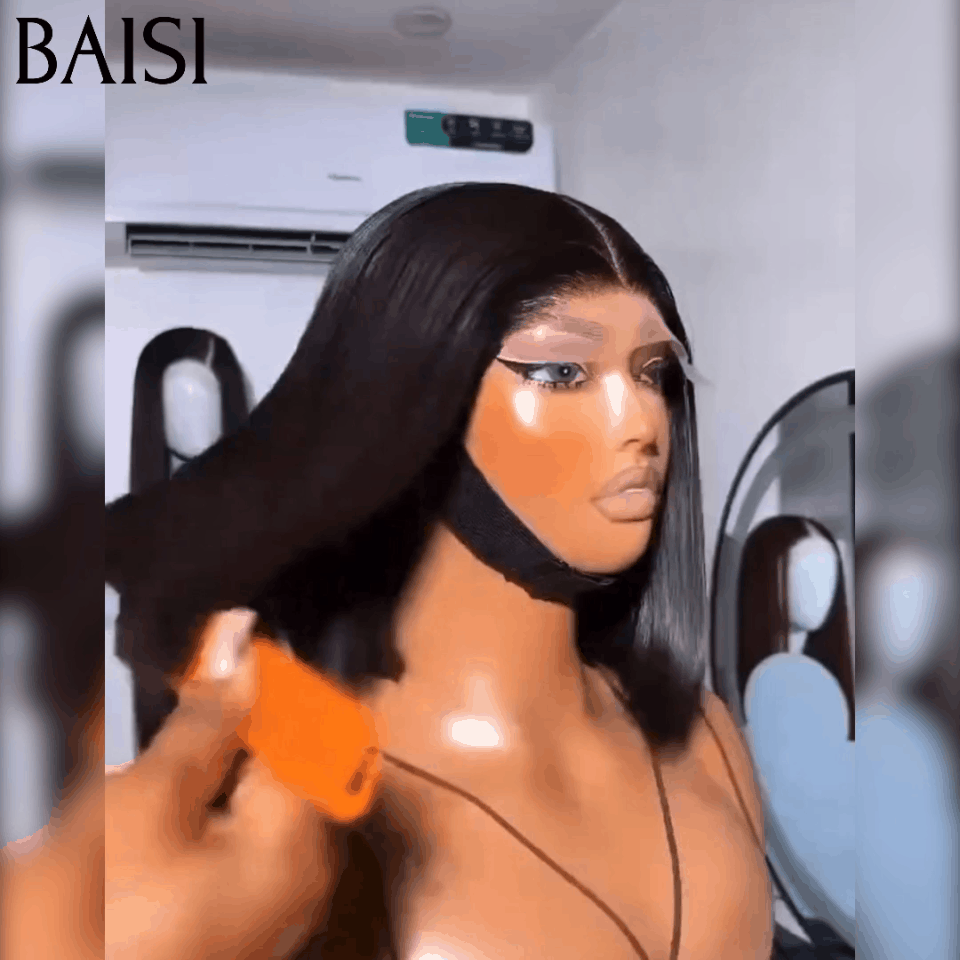 BAISI 13X4 lace Bob Perruque Lisse Straight 4 Couleur 10 pouces ou 2x6 lace SDD BONE STRAIGHT Lisse 10 Pouces 108€  100% Cheveux Humains