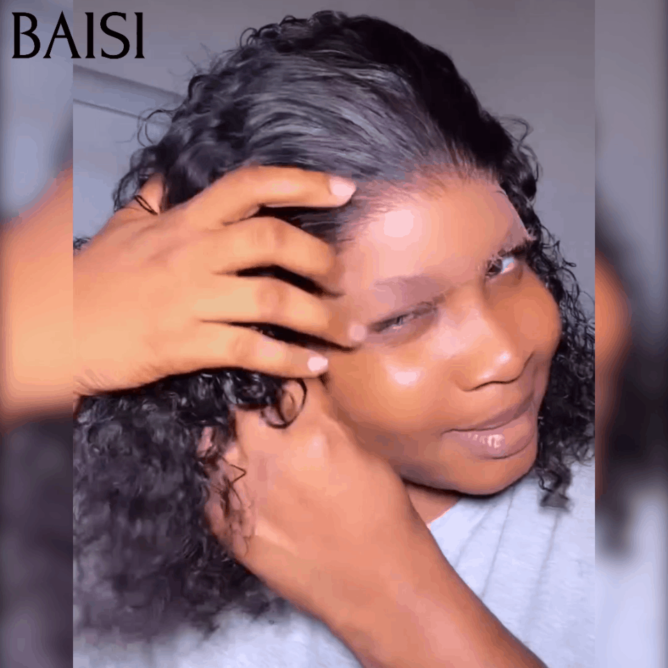BAISI Achetez 2 perruques minimum au prix d'usine fournisseur en France TVA 0€ 48H arrivé  13x4 Frontal Bob Perruque Bouclée Curly 100% Cheveux Humains (Pas Besoins De Code)