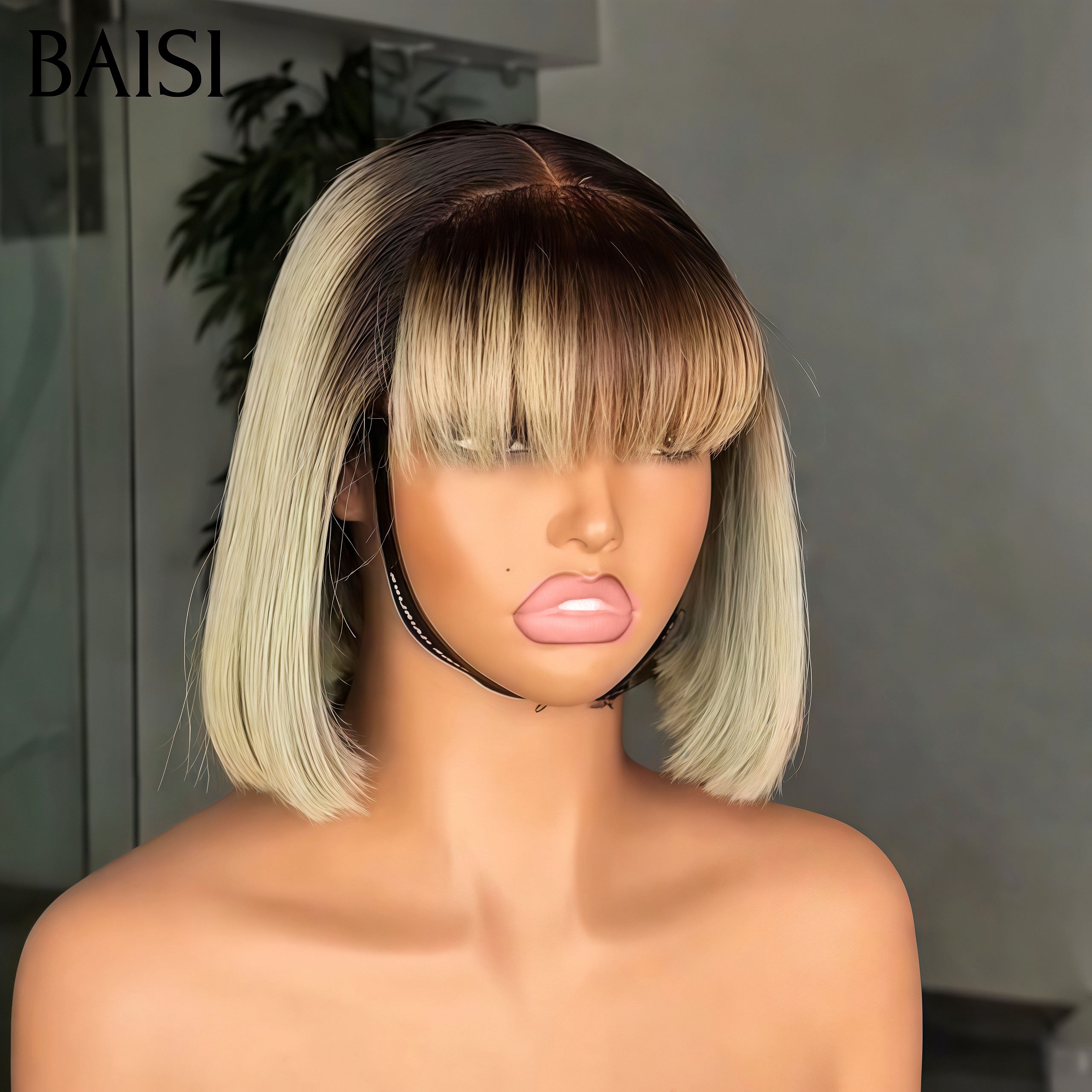 BAISI perruque SDD BONE STRAIGHT Lisse BOB avec Frange de luxe Personnalisation Identique à la vidéo 100% Vietnam Hair en 100% vrais cheveux humains