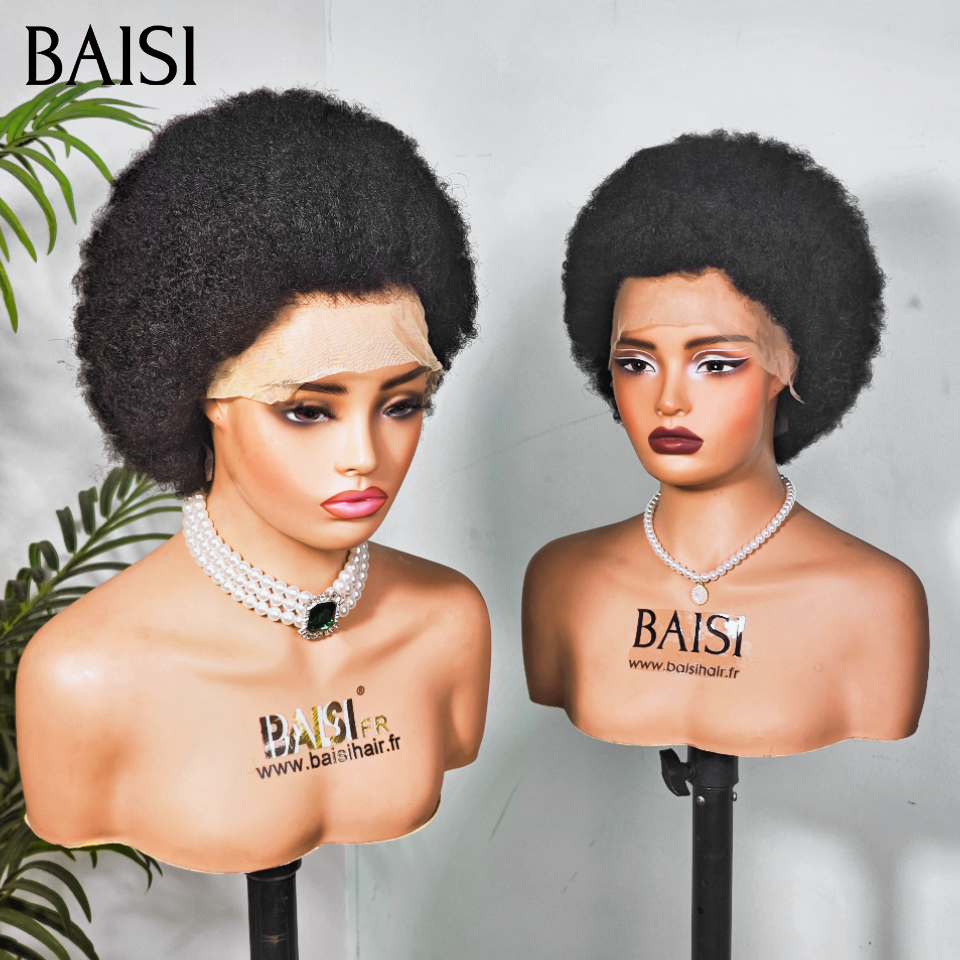 BAISI PROMO Offre spéciale Frontale 98€ NOIR Perruques afro Facile à porter 100% Comme la video en 100% vrais cheveux humains