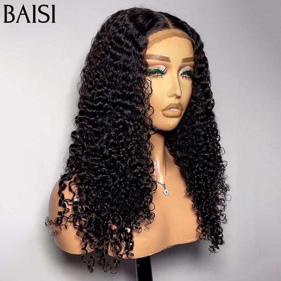 BAISI 4X4 Peruca de Luxo Volume 300% densidade ondulada encaracolada, madeixas virgens double drawn, 14 polegadas, 100% cabelo humano