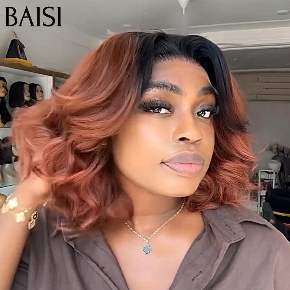 BAISI 4X4 lace Perruque Bouclée Egg Wave Couleurs Marron 1BT33# 12 Pouces 88€ en 100% Cheveux Humains F-025 FR38