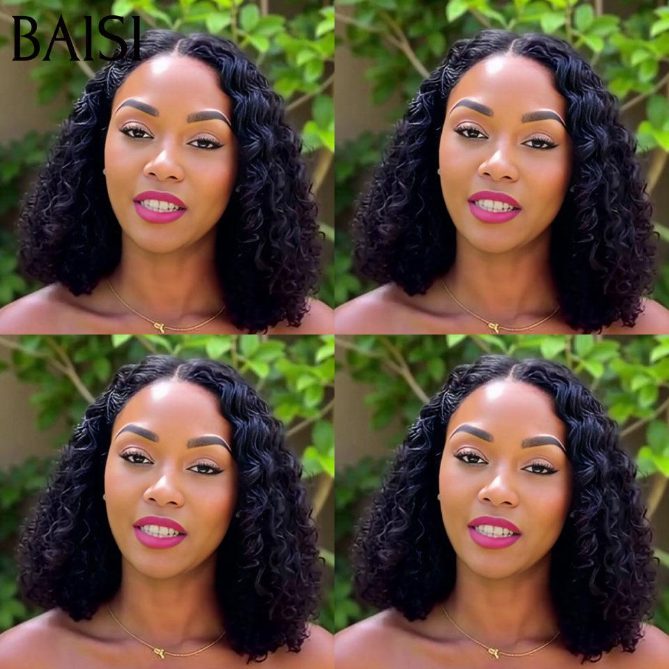 BAISI Promo de São Valentim Metade do Preço 95€ Peruca T Part Lace caracóis afro Na Cor PRETO 12 Polegadas ou 300% Densidade 30 Polegadas 369€ em 100% Cabelo Humano MP50