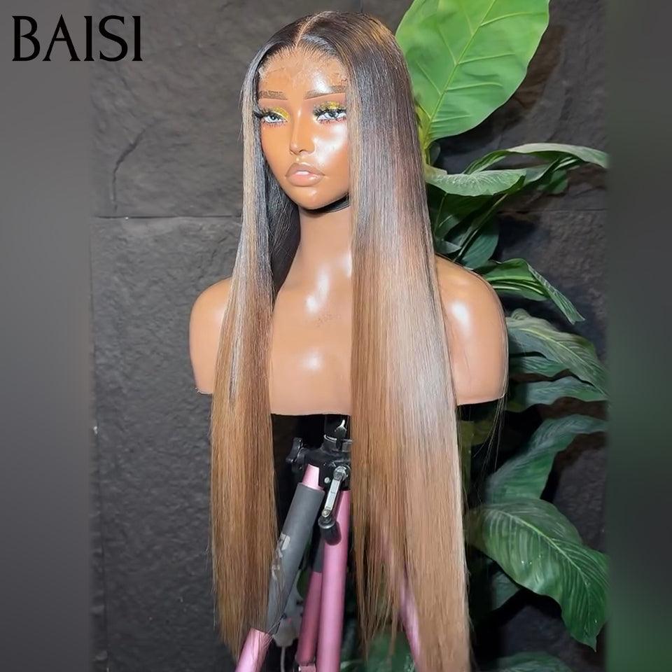 BAISI 13x4 Lace Peruca Lisa 18 Polegadas 156€ em cor #4#30#4 ou 1BT4# em 100% Cabelo Humano