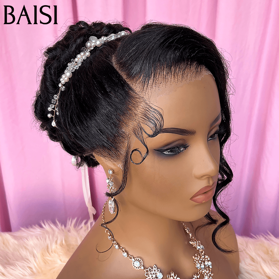 BAISI Coiffure de luxe Linda ou Emma Perruques Mariage Prête à porter chignon et personalisation comme sur la vidéo 100% identique avec lace frontale pour mariage ou événement spécial  BS120
