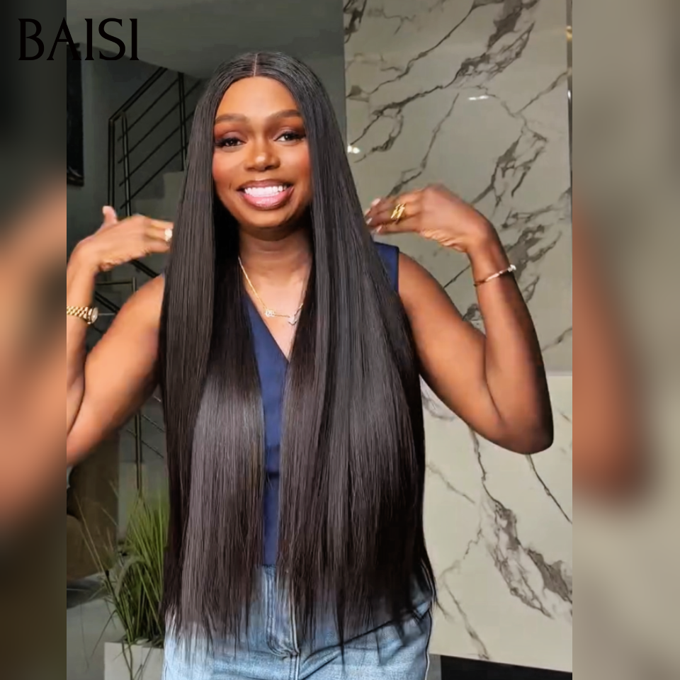 BAISI 13X4 lace frontal Perruques Lisse 20 pouce Raw Hair 119€ EN FRANCE en couleur noir PROMO Offre spéciale en 100% vrais cheveux humains