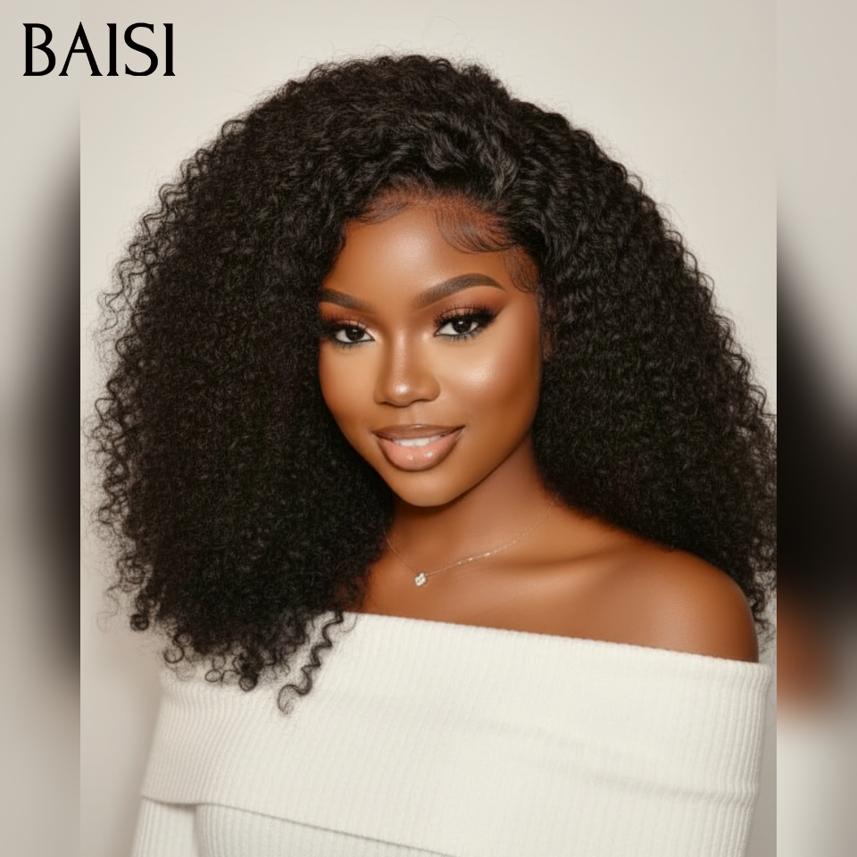 BAISI Achetez 2 perruques minimum au prix d'usine fournisseur 13X4 frontal perruque trop longue curly en 100% cheveux humains
