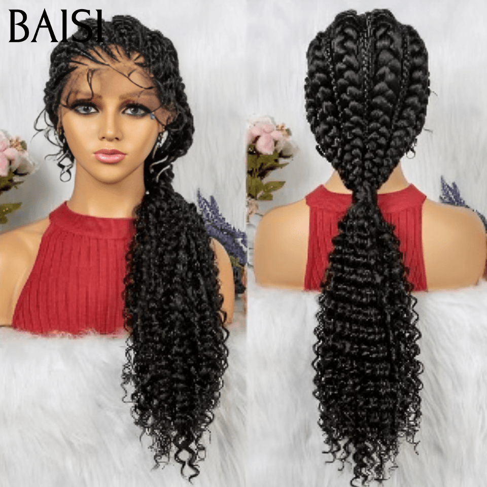 BAISI Full Lace Natte long deep wave perruque 149€ En Cheveux Synthétique BS65