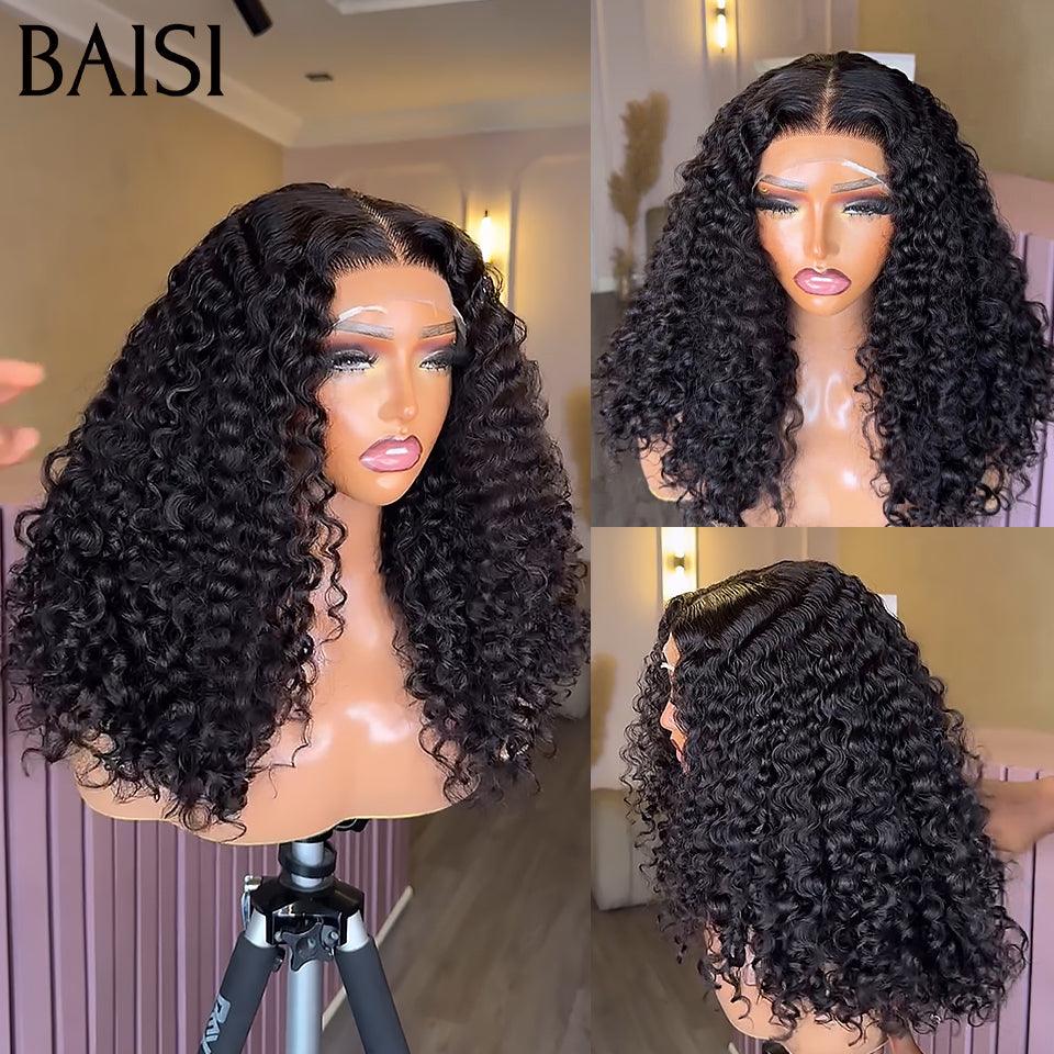 BAISI Grande SOLDES 4X4 Closure Perruque  14 Pouces water wave moitié prix 250% Densité 100% Cheveux humains MP50