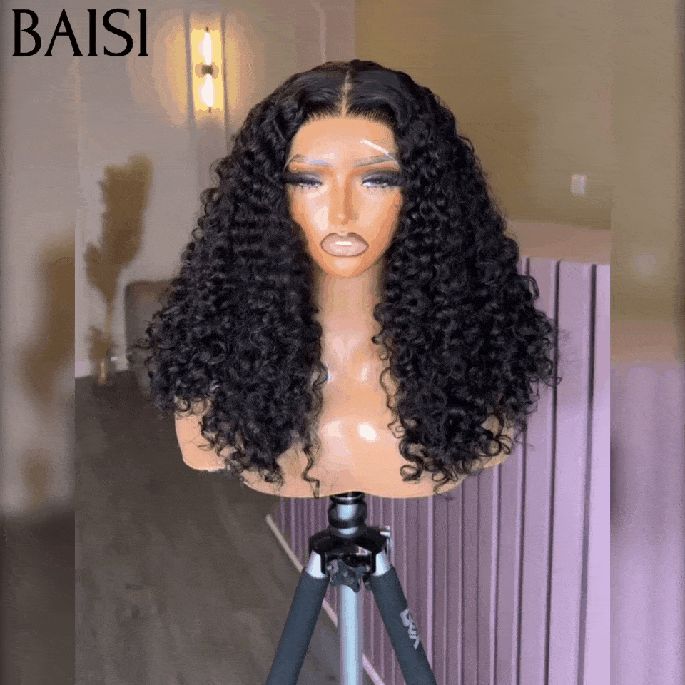 BAISI Grande SOLDES 4X4 Closure Perruque  14 Pouces water wave moitié prix 250% Densité 100% Cheveux humains MP50