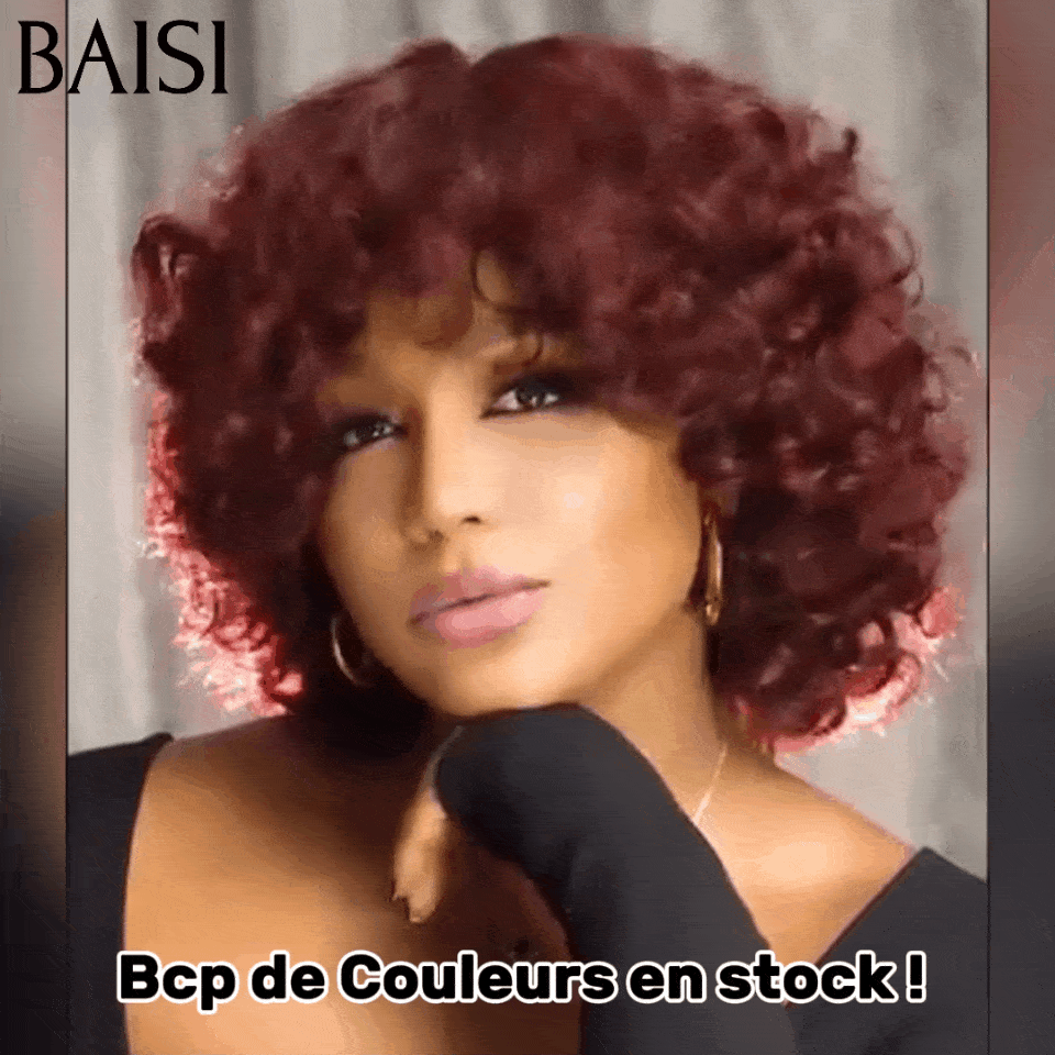 BAISI Offre Flash Perruque Bob EGG wave avec Frange 4 Couleurs Sans Lace en 100% Cheveux Humains BS65