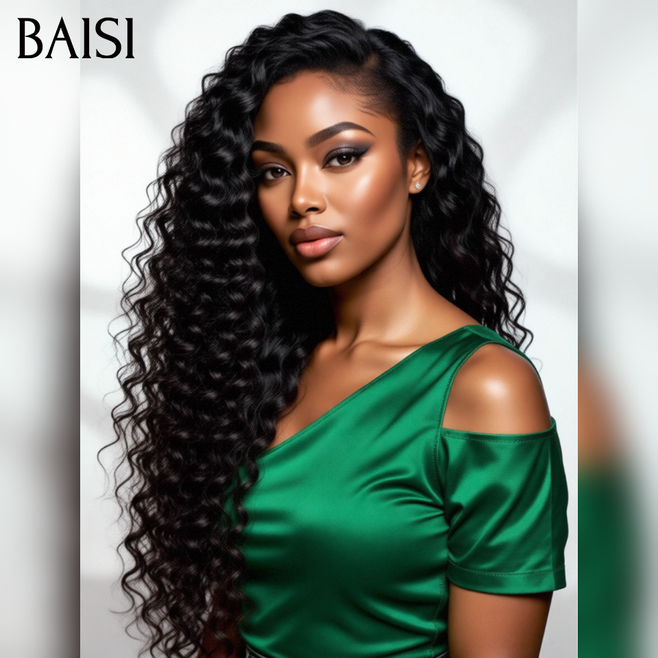 BAISI Achetez 2 perruques minimum au prix d'usine fournisseur 13X4 lace frontal perruque deep wave en haut de gamme en 100% vrais cheveux humains ( pas besoin de code)