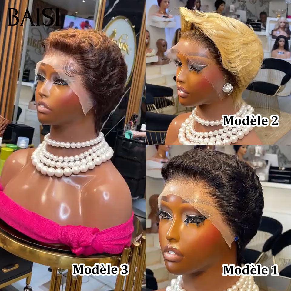 BAISI Pixie Finger Wave Wig small cut 13x4 Lace Frontal 6 inches €79 In 100% Human Hair BAISI20