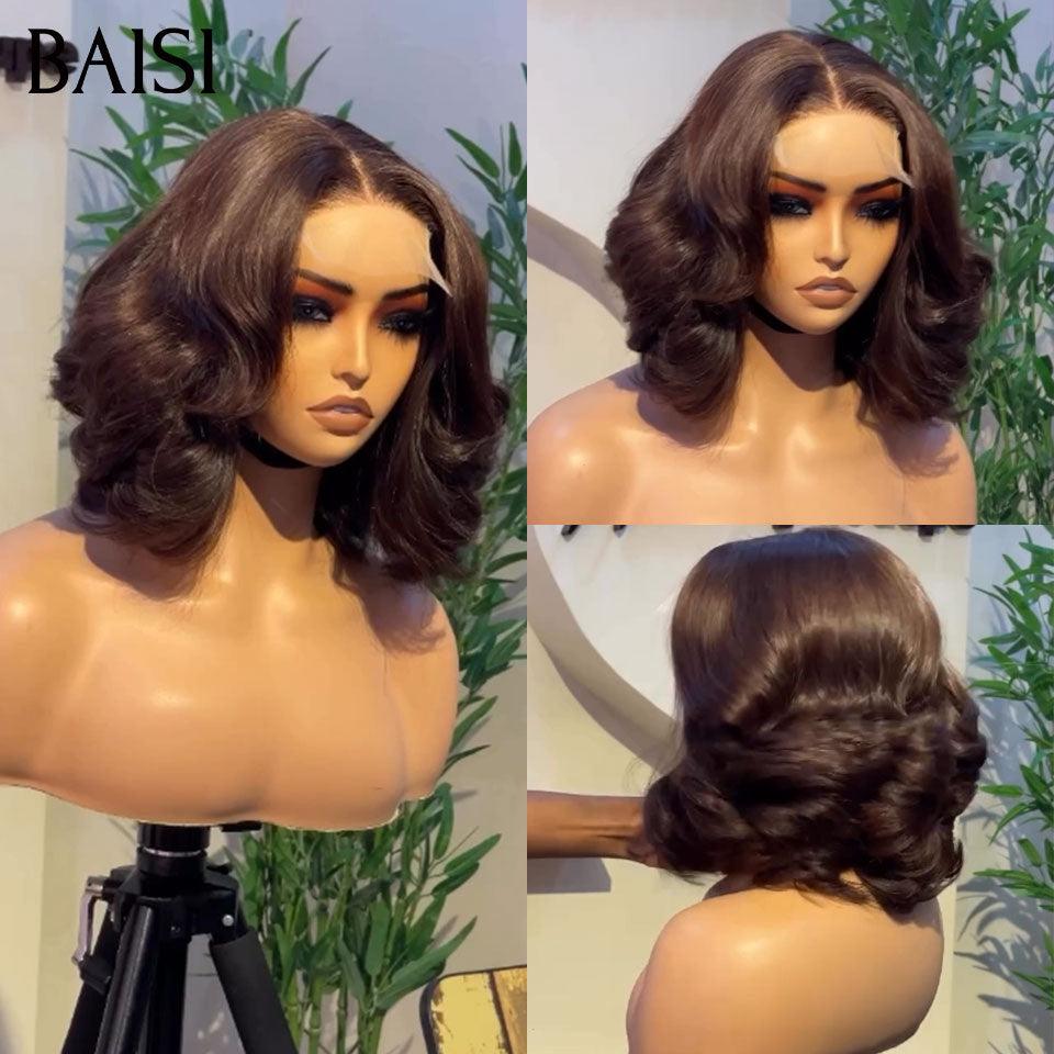 BAISI  13X4 lace perruque marron mixte orange 4#350# 85€ ou 5X5 lace Marron 300% densité 165€ Moitié Prix  BOUCLÉE CURLY wave 10 Pouces 100% Cheveux Vierges MP50
