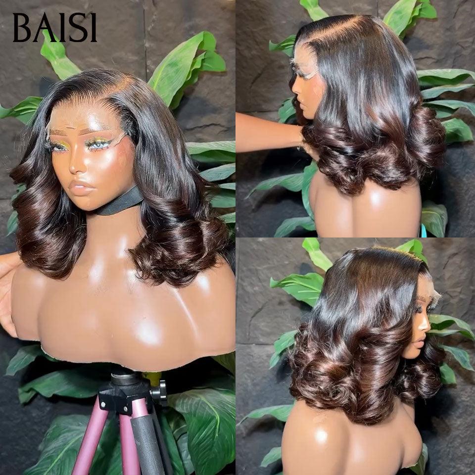 BAISI  perruque 4X4 lace 159€ moitié prix En Couleur marron 1BT4# coupe personnalisée  voluminieux  250% densité plus de 20 ans d' utilisations MP50