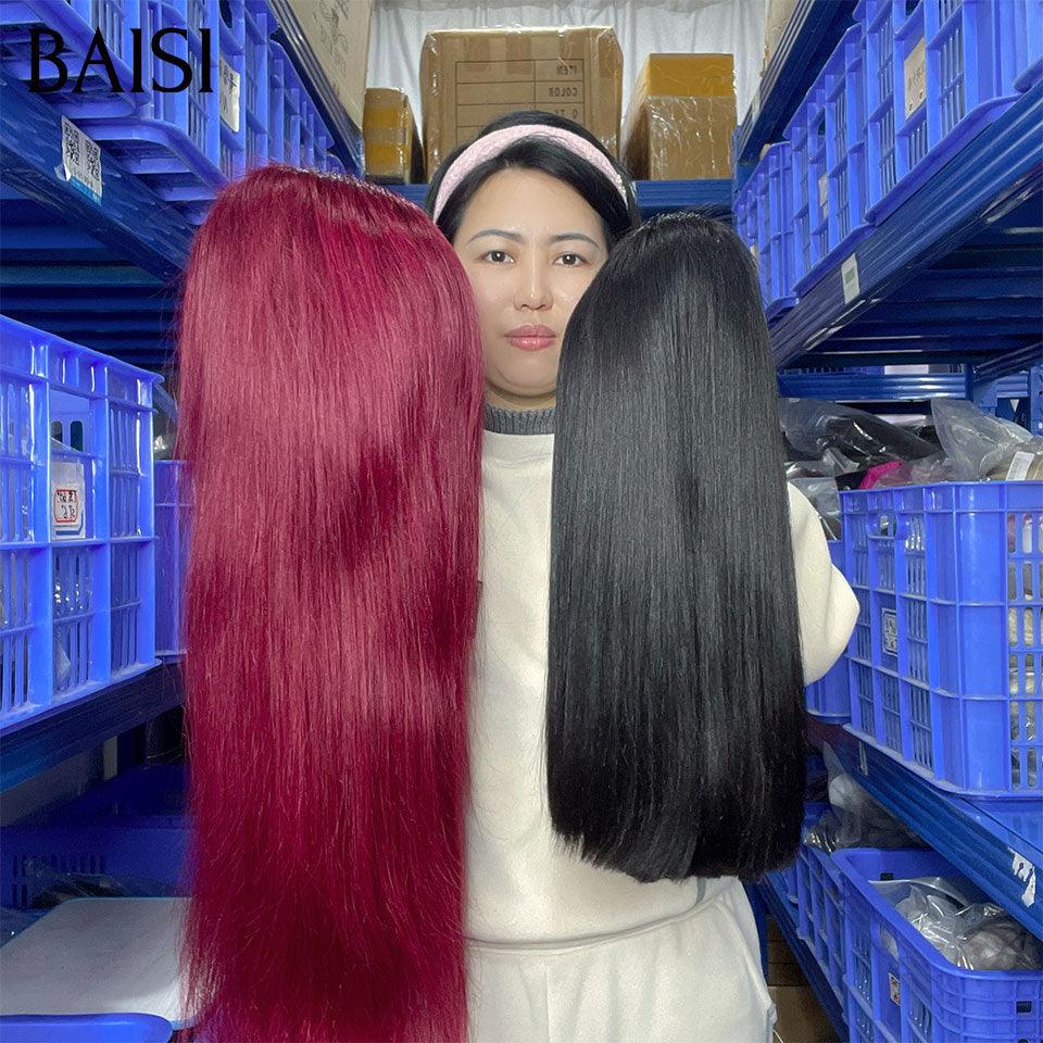 BAISI vendita flash 2 parrucche 200€ 13X4 lace 99J# 18 pollici e nero 12 pollici o 4 parrucche in 100% capelli umani veri 700 euro MP50
