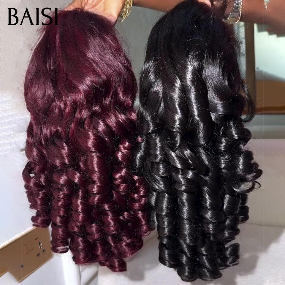 BAISI 4x4 closure loose wave wig 100% human hair brazilian indian hair good quality