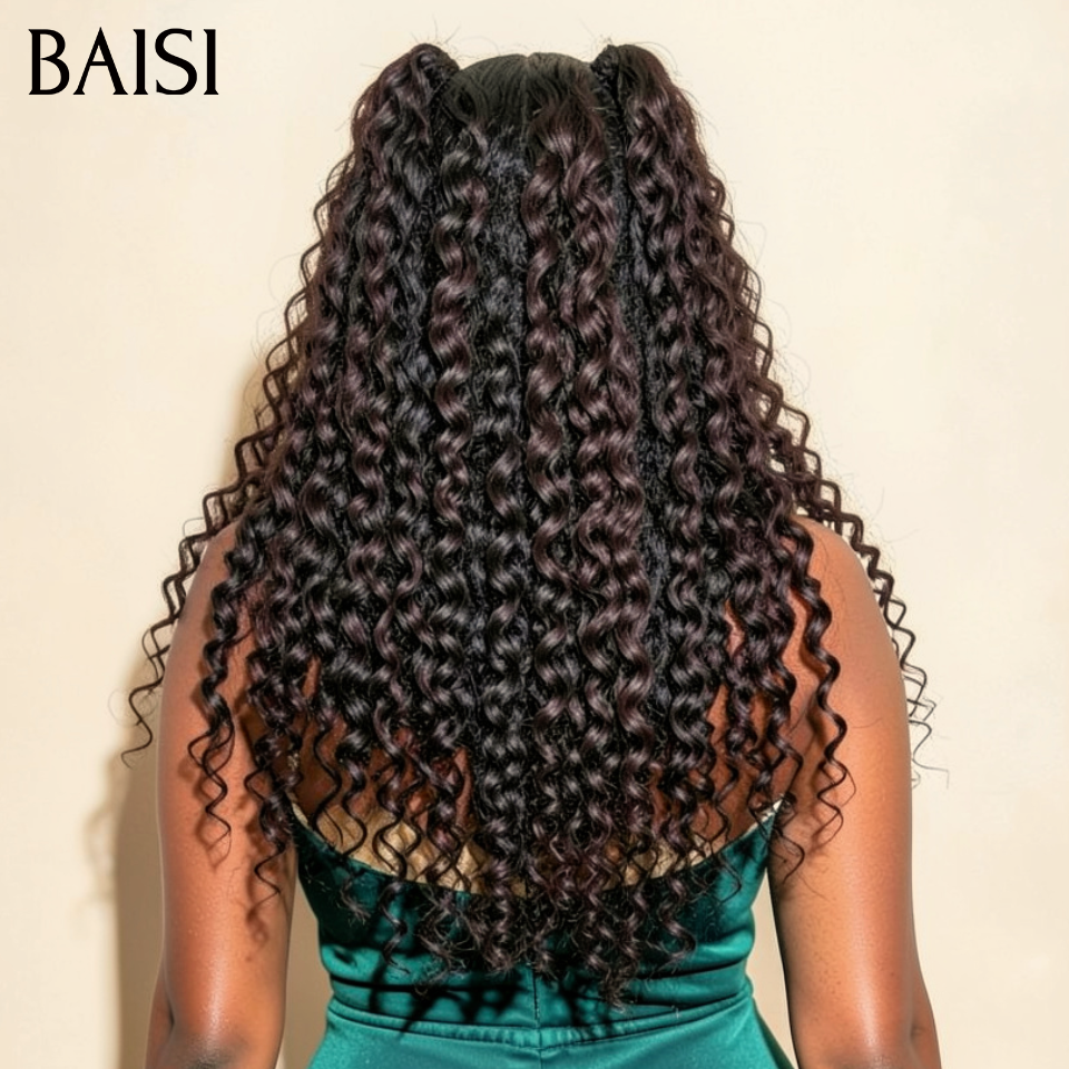 Nouveau produit  13x4 lace frontal curly wave Perruque avec Chignon de nattes Déjà Coiffée PROMO en 100% Cheveux Humains