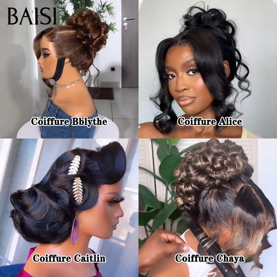 BAISI Perruques Mariage Coiffure de luxe Prête à porter chignon et personalisation comme sur la vidéo 100% identique frontale pour mariage ou événement spécial BS65