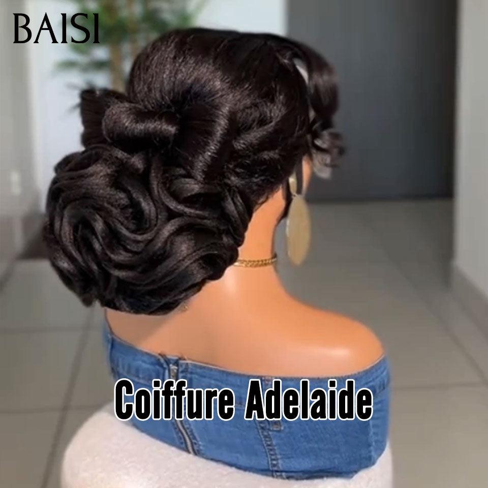 BAISI Coiffure de luxe Adelaide Perruques Mariage noir Prête à porter chignon et personalisation comme sur la vidéo 100% identique avec lace frontale événement spécial