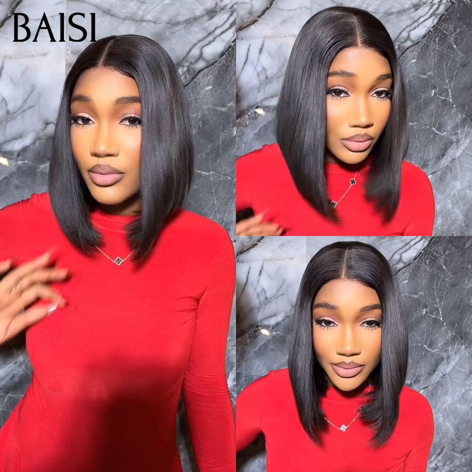 BAISI  13X4 Perruques 12 Pouces 109€de Luxe Lisse bob SDD BONE STRAIGHT 300% densite A1 Fabriquées par les cheveux double drawn