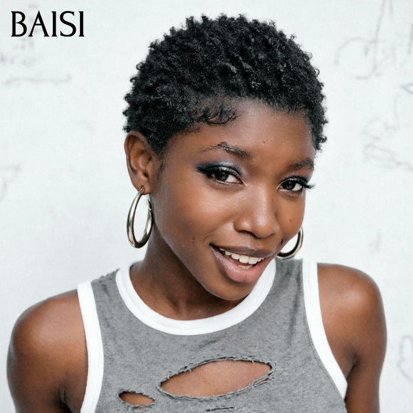 BAISI afro curly Noir+ Fer+ bonnet gratuite 59€