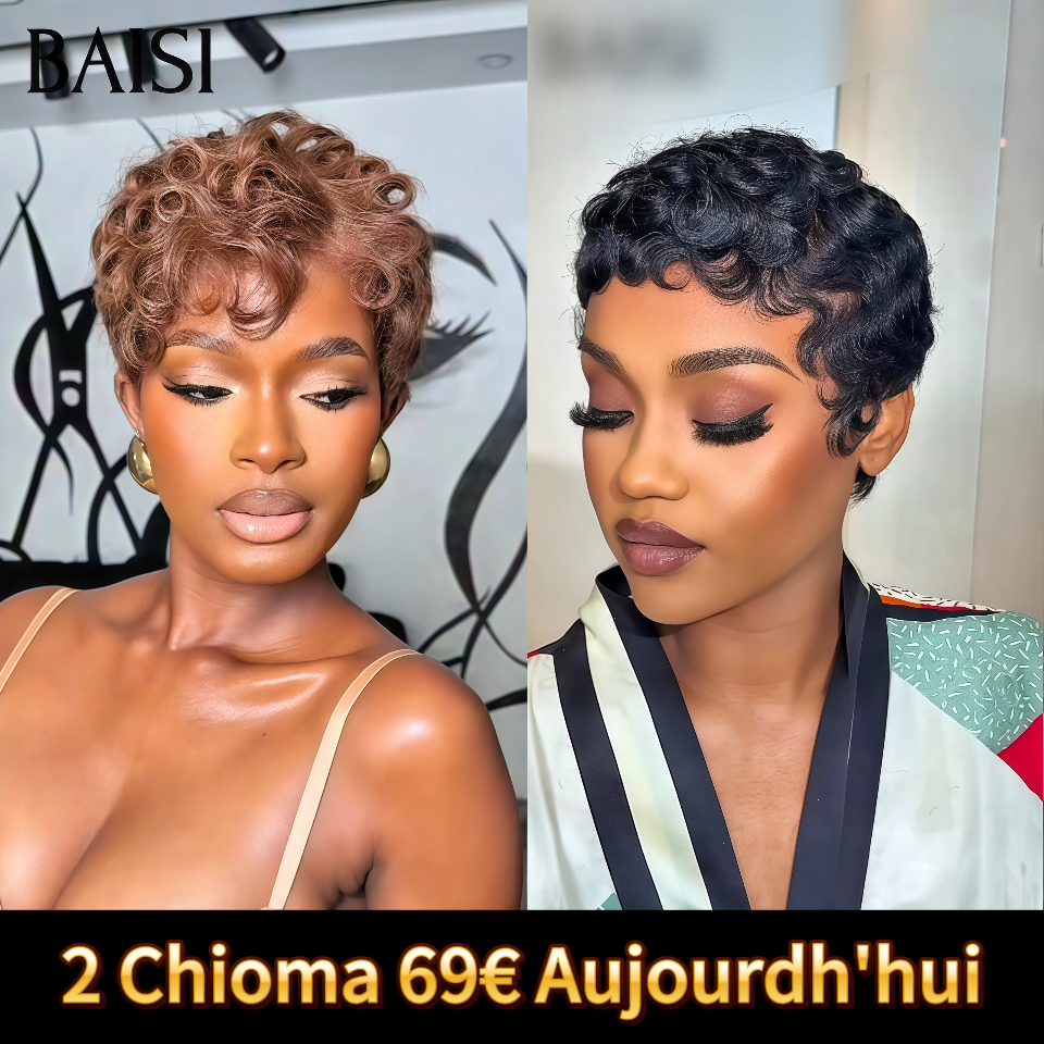 BAISI Promo 24H 2 Chioma 69€ sans lace Marron et noir En 100% Cheveux Humains
