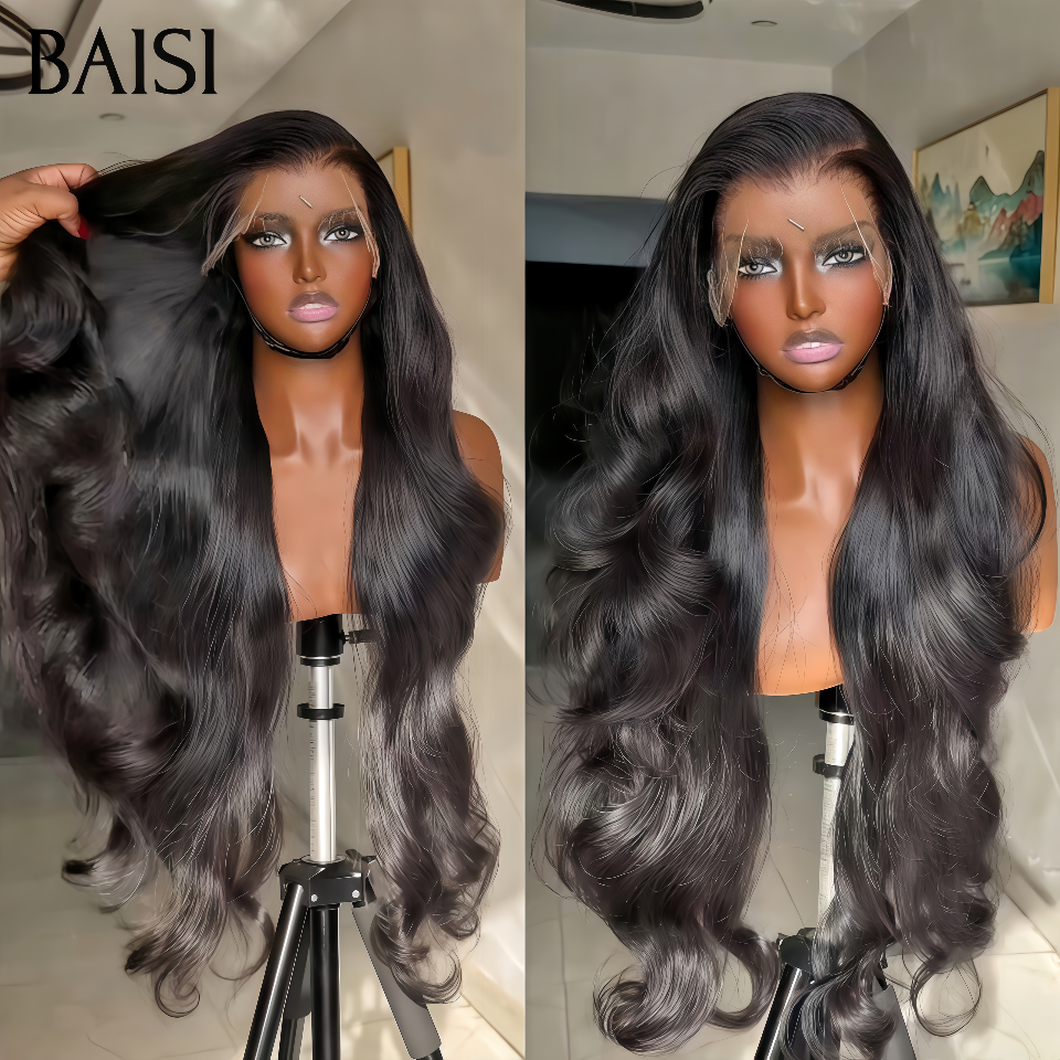 BAISI 13X4 HD lace frontal Perruque Promo 99€ pour revendre long Body wave en NOIR  Invisible HD lace 100% Raw Hair en 100% vrais cheveux humains