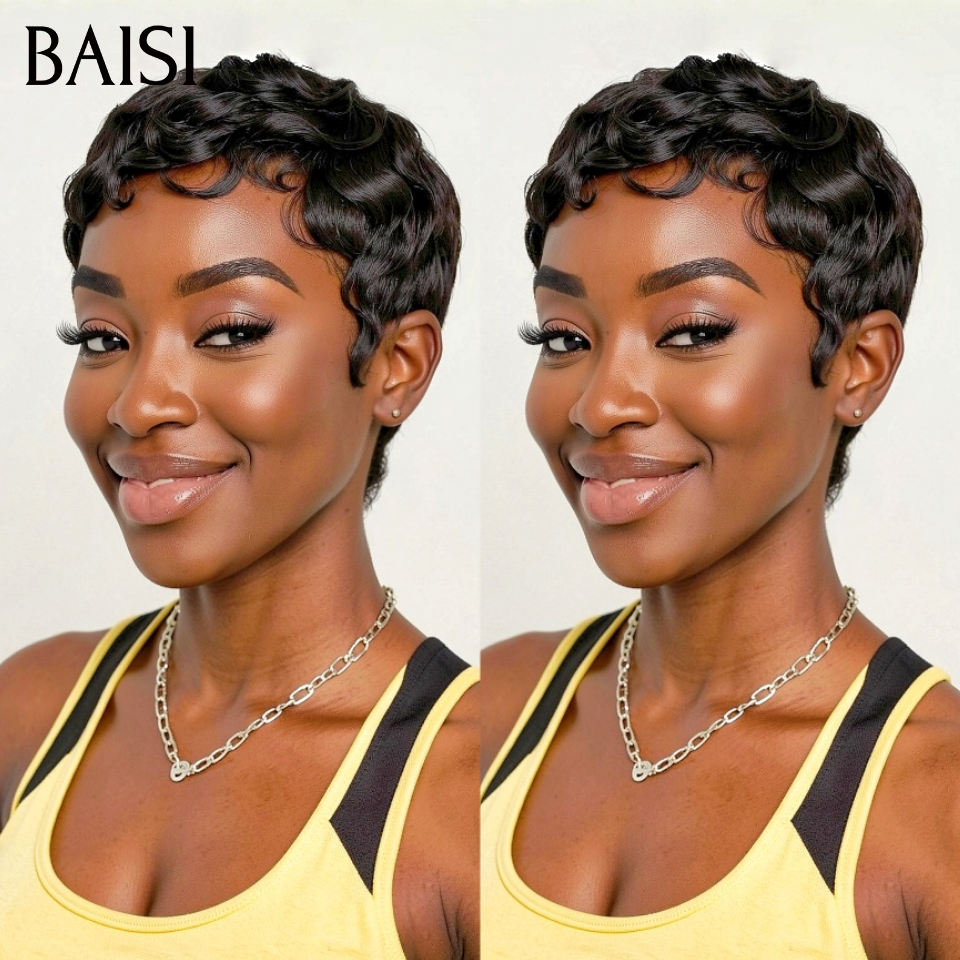 BAISI perruque Chioma 13X4 Lace Perruque Personnalisée Avec La Raie De Côté En Couleur Naturelle