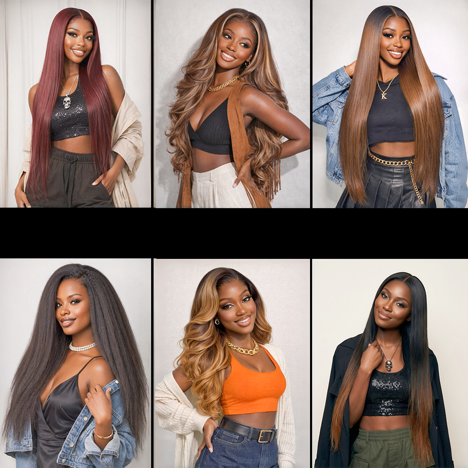 Usine grossiste 1 couleur vietnam hair 8p 99€ ou 6 Perruques 180€ long lisse différentes tailles différentes couleurs soldes blended human hair sans retour