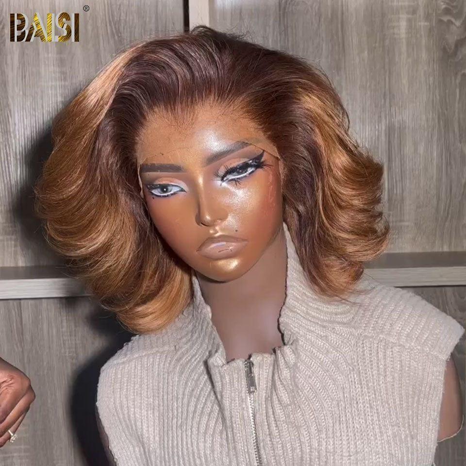 BAISI 13X4 Perruques Bouncy Body En Couleur Brun avec Racine Marron 4T30#  148.99€coupe personnalisée boucles voluminieux Vietnam Hair 300% densité plus de 20 ans d' utilisations