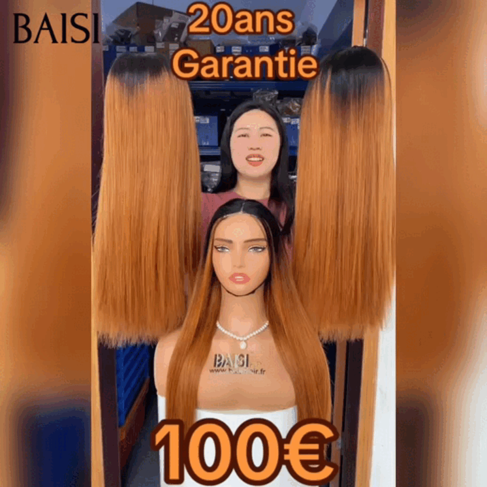 BAISI pour revendre perruques 18 pouces 13x4 lace frontal Lisse couleurs Miel 1BT30# Raw Hair en 100% vrais cheveux humains