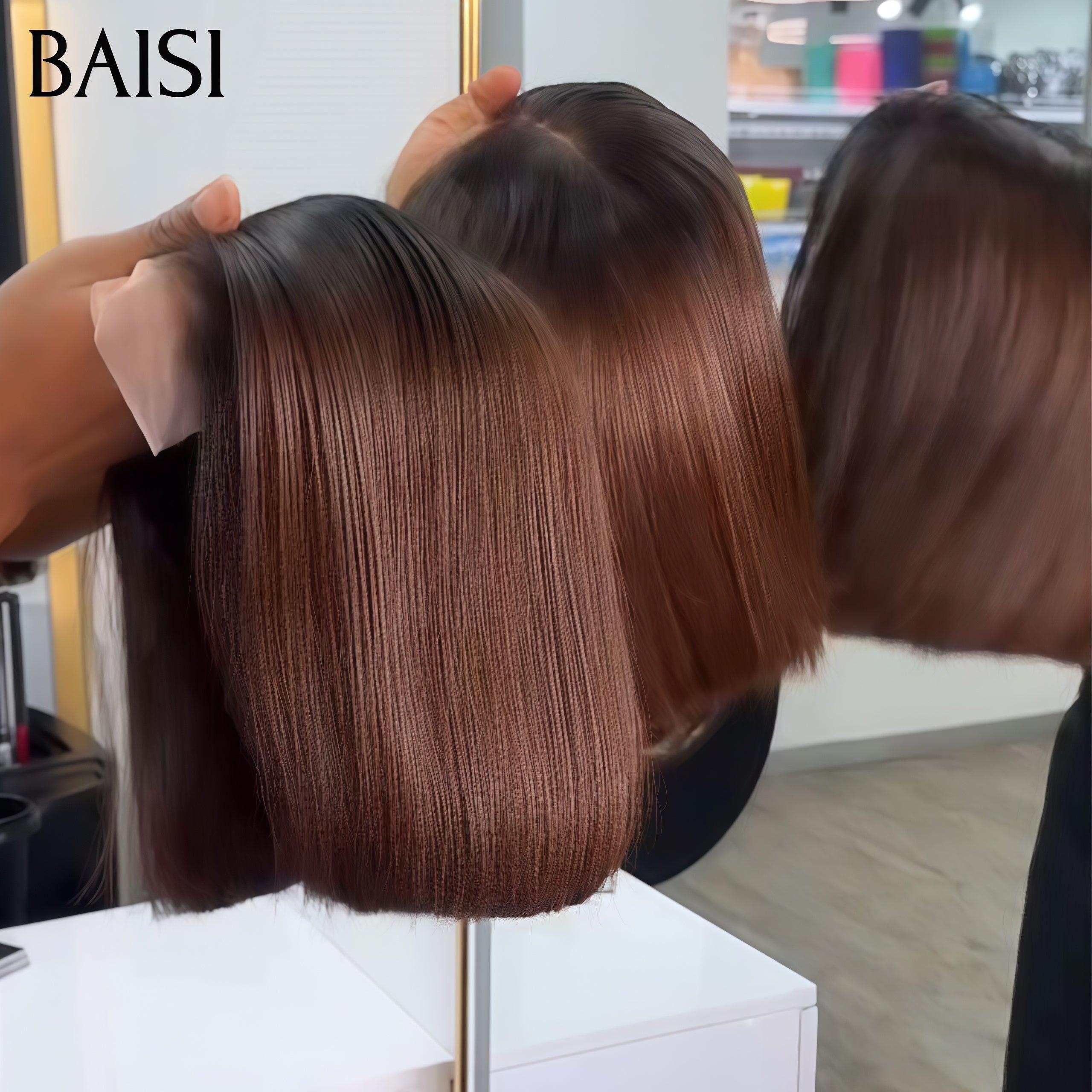 BAISI 4X4 Perruques 10 Pouces 79€ ou 2x6 lace de Luxe Lisse bob Marron 99€ SDD BONE STRAIGHT 300% densite A1 Fabriquées par les cheveux double drawn