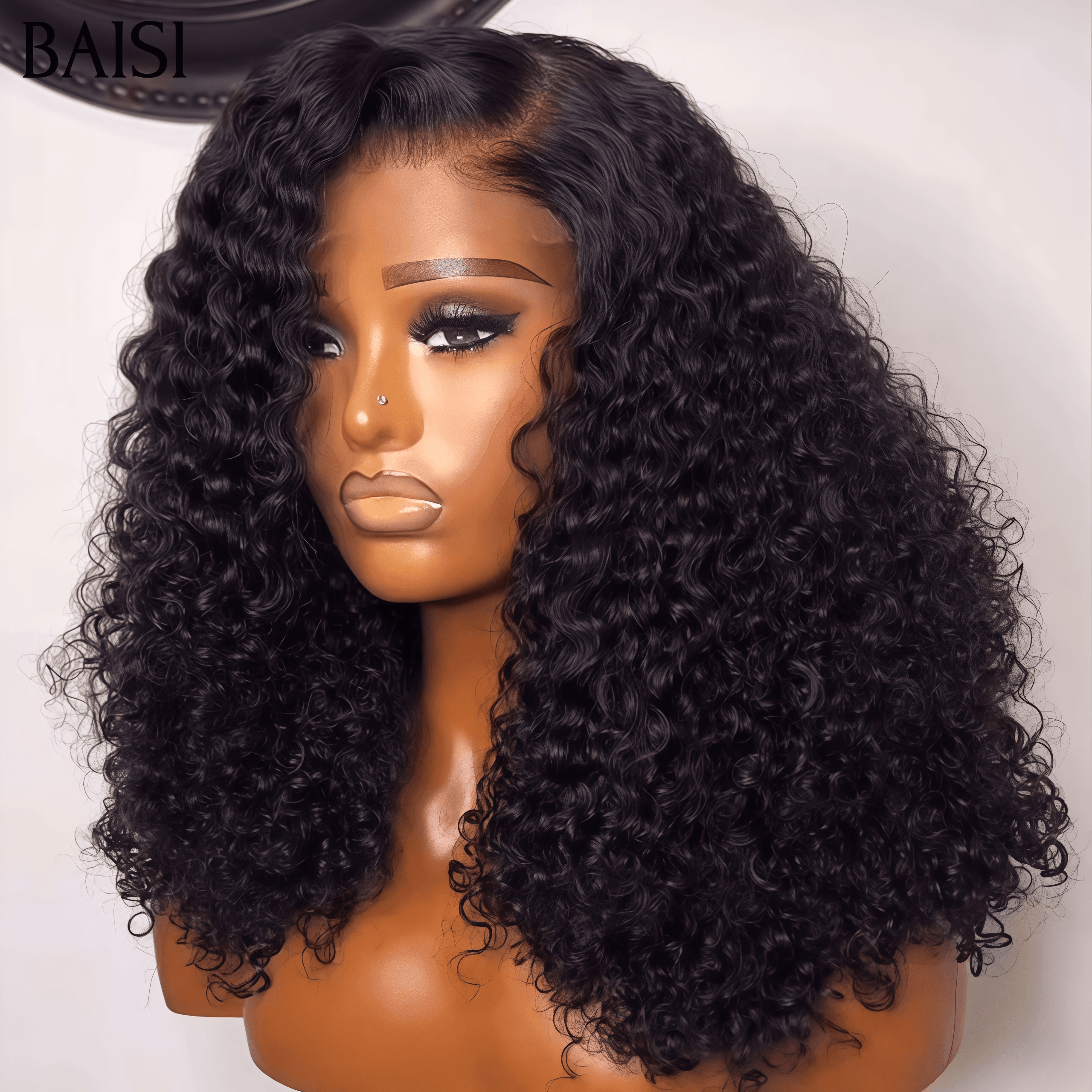 BAISI Achetez 2 perruques minimum au prix d'usine fournisseur Perruque 13X4 Lace ou T-part lace NOIR afro curly  100% Cheveux Humains ( pas besoin de code)