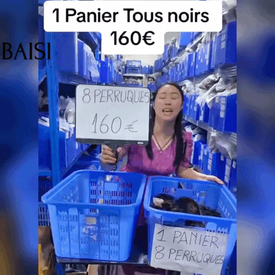 1 panier 8 perruques 160€ couleurs tous noirs tailles et texture différentes facilles à revendre business petit prix1 lisse frange 10p 69€ cheveux humains soldes
