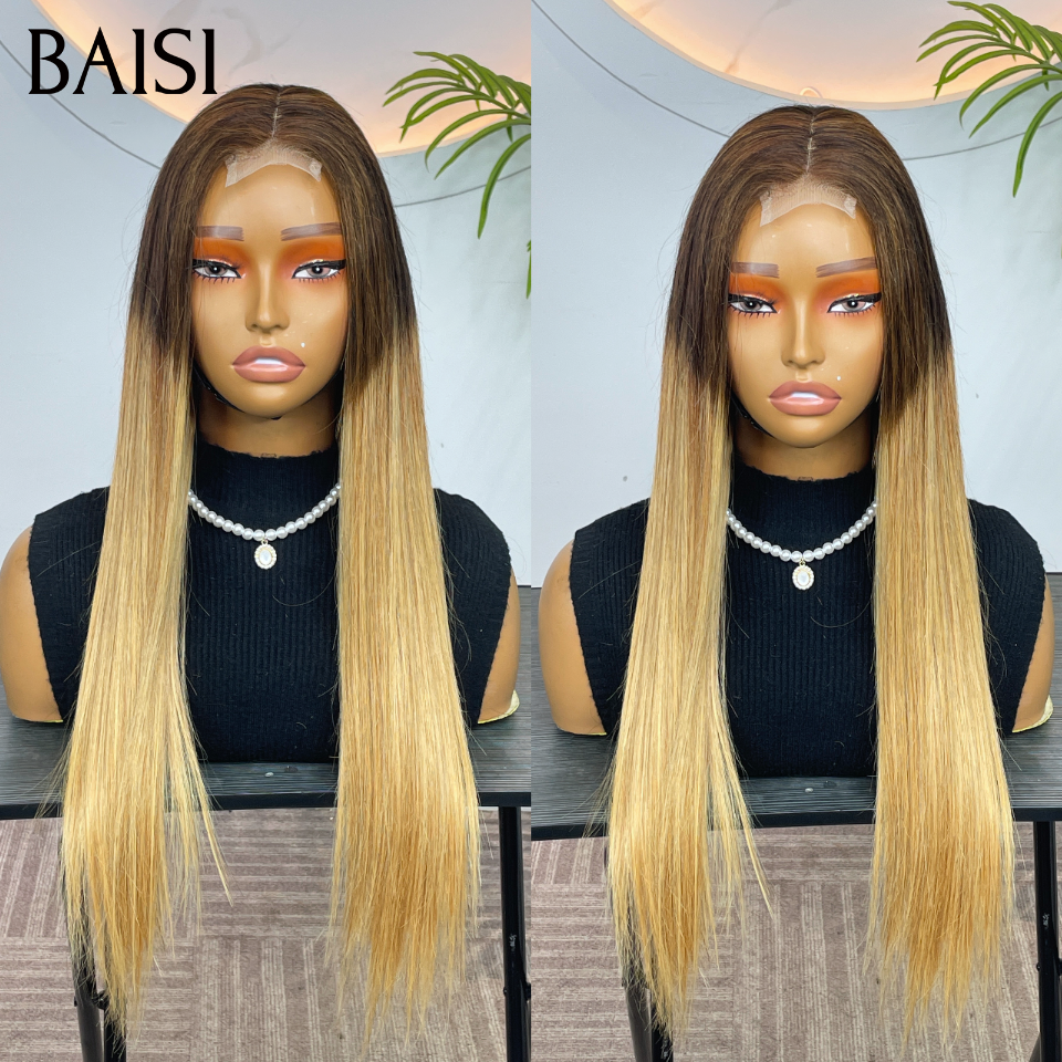 BAISI 2x6 Lace SDD BONE STRAIGHT 100% Vietname Hair Perruque Lisse DE luxe  en couleur miel En 100% Vrais Cheveux Humains