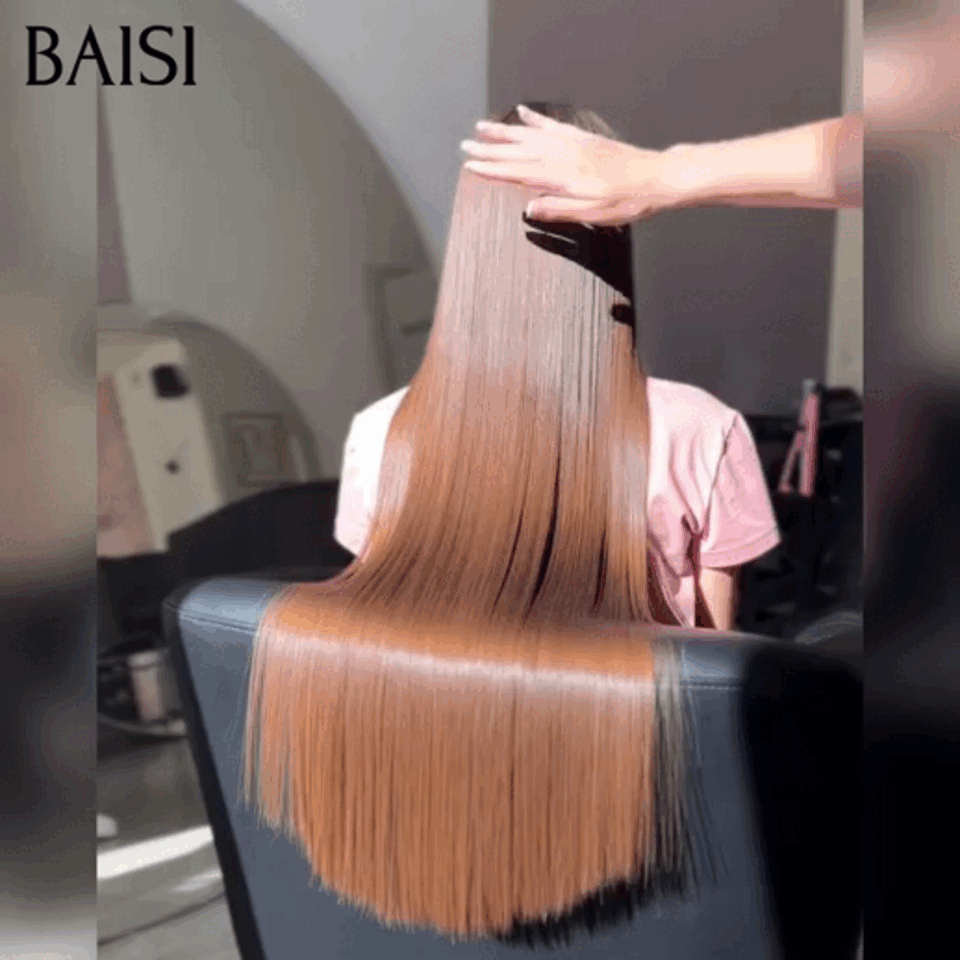 BAISI Moitié Prix Promotion Lisse 40 pouce avec Frange 99€ blended human hair en couleur miel Perruque ou 13x4 lace frontal lisse 20 pouce 139€ Raw Humain Hair