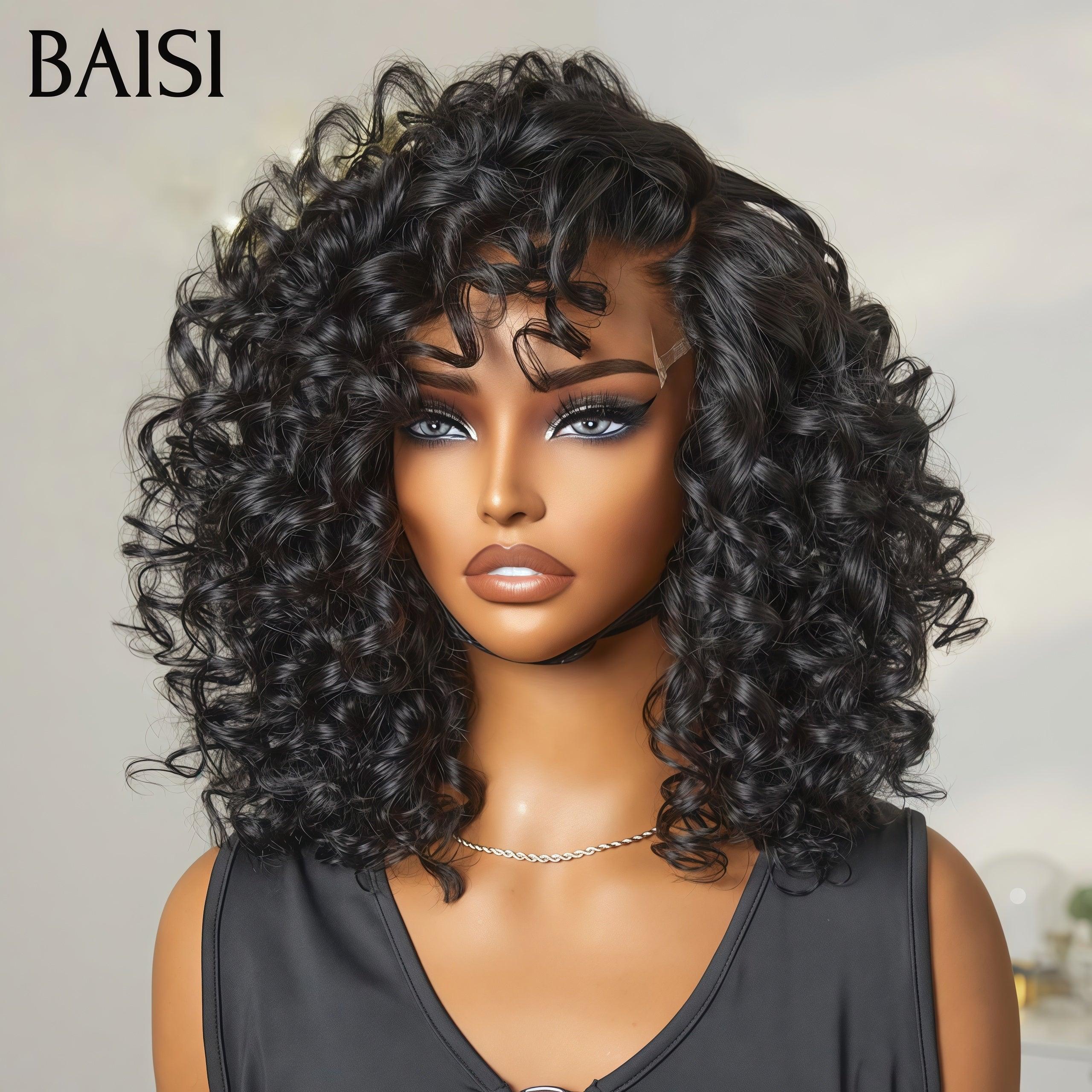 BAISI 4X4 Perruques water Wave en Couleur Mixte 1B/30# ou NOIR en 100% Cheveux Humains