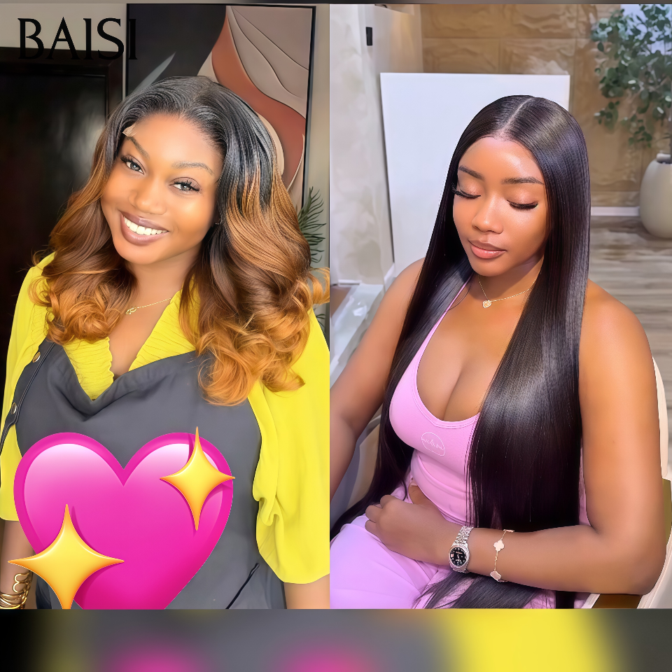 BAISI Promotion Achetez 14 pouce + 32 pouce Gratuite = 99€  facile à porter en Blended human hair en 100% Humain hair