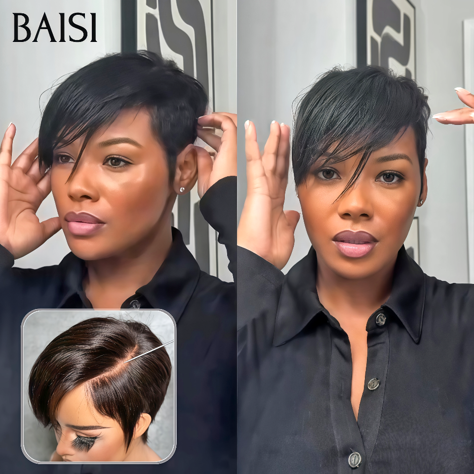 Grande Promo 13×4 lace frontale Perruques  arrivage pixie avec 68€  En 100% Vrais Cheveux Humains